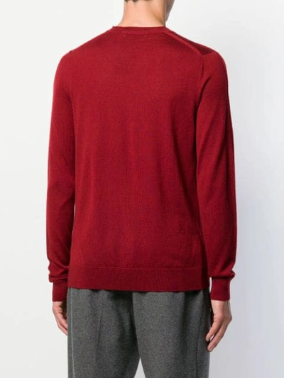 Shop Pringle Of Scotland Slim-fit Knit Sweater In Red