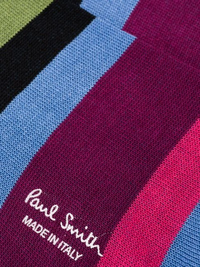Shop Paul Smith Striped Socks In Blue