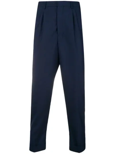 Shop Ami Alexandre Mattiussi Cropped Tapered Trousers In Blue