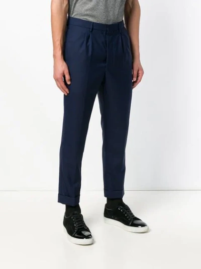 Shop Ami Alexandre Mattiussi Cropped Tapered Trousers In Blue