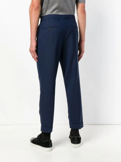 Shop Ami Alexandre Mattiussi Cropped Tapered Trousers In Blue