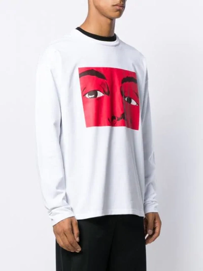 Shop Jw Anderson Graphic Print Long-sleeved T-shirt In White