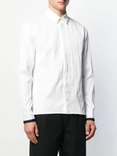 Shop Haider Ackermann Contrasting Cuff Shirt In 001 White