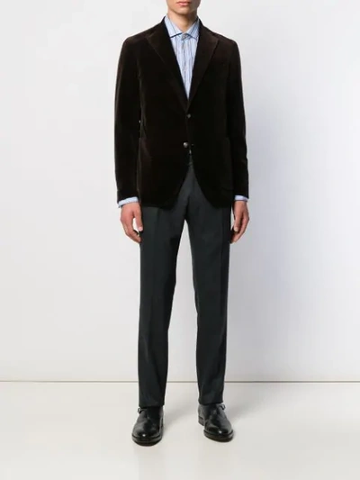 TAGLIATORE VELVET BLAZER - 棕色