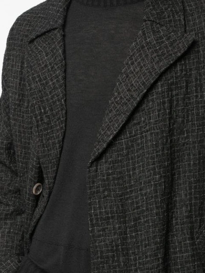 Shop Ziggy Chen Checked Midi Coat In 04 Black