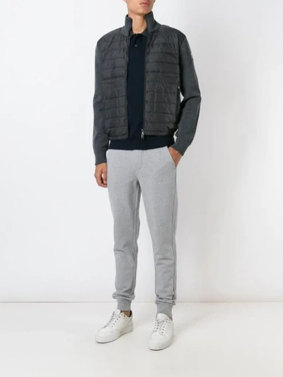 Shop Moncler Knitted Sleeve Jacket In 990