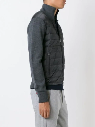Shop Moncler Knitted Sleeve Jacket In 990
