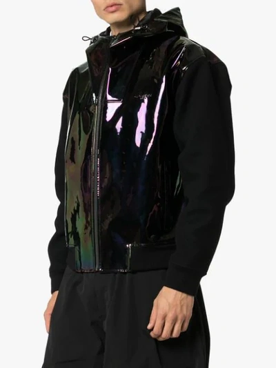 GIVENCHY HOLOGRAPHIC PANEL ZIP-FRONT JACKET - 黑色