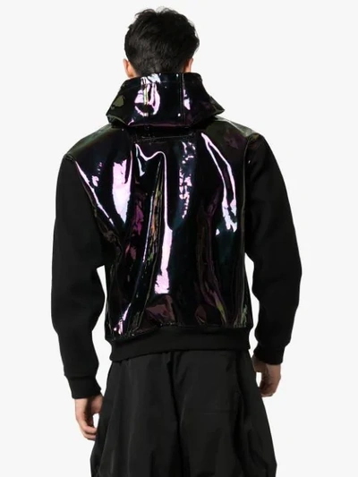 GIVENCHY HOLOGRAPHIC PANEL ZIP-FRONT JACKET - 黑色