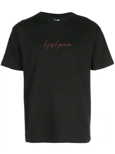 Shop Yohji Yamamoto Signature Logo T-shirt In Black