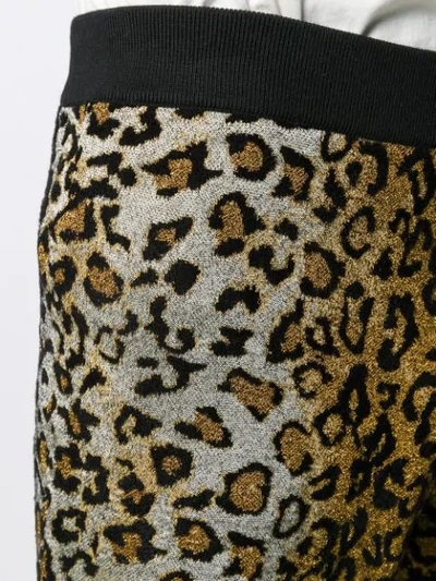 Shop Versace Leopard Jacquard Shorts In Neutrals