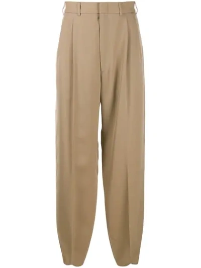Shop Gucci Loose Tapered Trousers In Neutrals