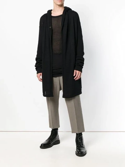 Shop Rick Owens Draped Long Sleeve T-shirt In Black