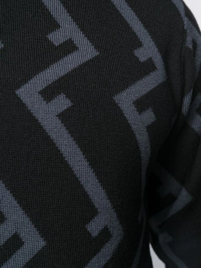 Shop Fendi Ff Turtle Neck Sweater In Black