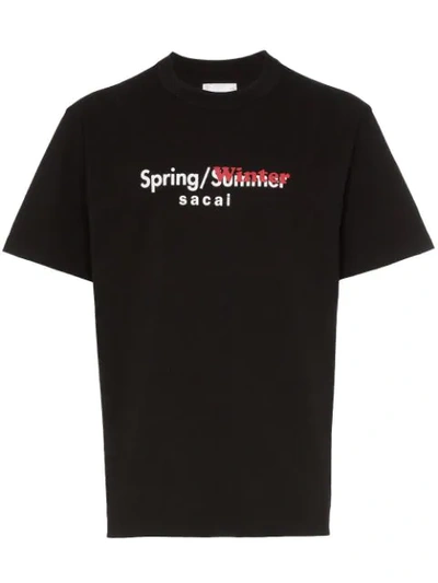 Shop Sacai Spring/winter Print T In Black