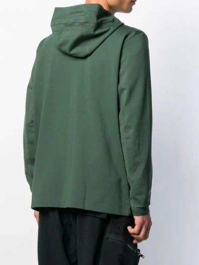 Shop Nike Hooded Jersey Jacket In Green