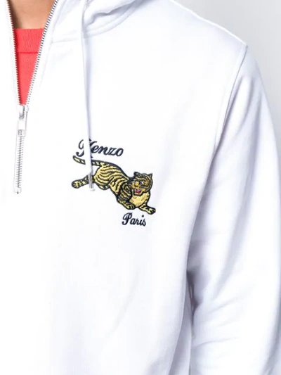 Shop Kenzo Jumping Tiger Hoodie In White