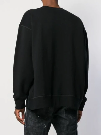 Shop Dsquared2 Leaf Print Sweatshirt In Black