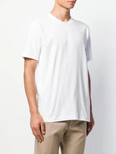 Shop Comme Des Garçons Shirt Zip-up Crew-neck T-shirt In White