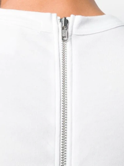 Shop Comme Des Garçons Shirt Zip-up Crew-neck T-shirt In White