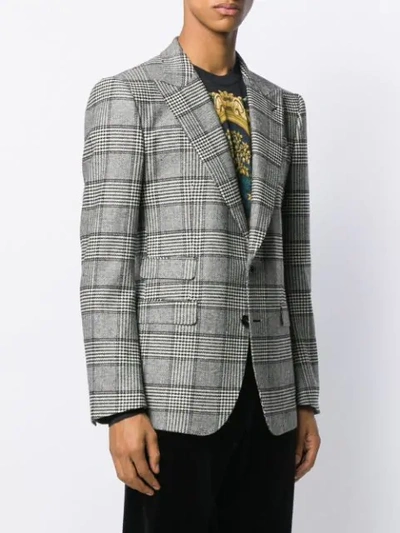 Shop Dolce & Gabbana Checked Blazer In Black