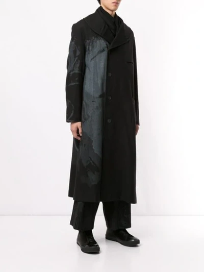 Shop Yohji Yamamoto Off-centre Buttoned Coat In Black