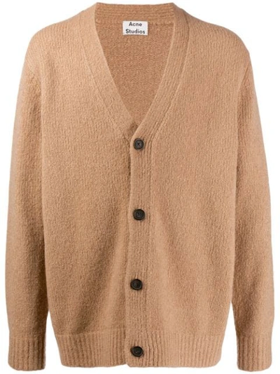 Shop Acne Studios Button Up Cardigan In Brown