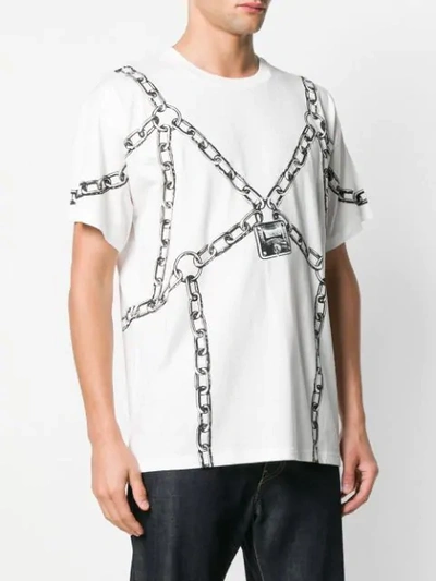Shop Moschino Padlock Print T-shirt - White