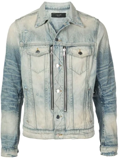 Shop Amiri Stonewashed Denim Jacket In Blue