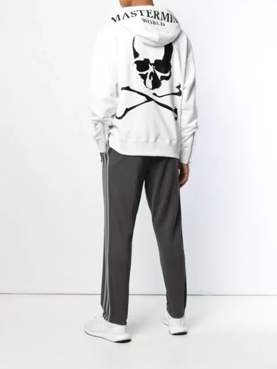 Shop Mastermind Japan Zipped Skull Hoodie In White