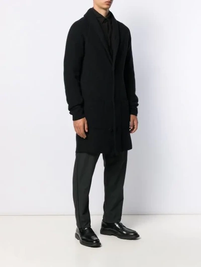 TRANSIT LONG V-NECK CARDIGAN - 黑色