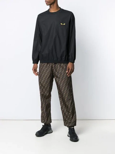 Shop Fendi Ff Logo Track Pants In Green