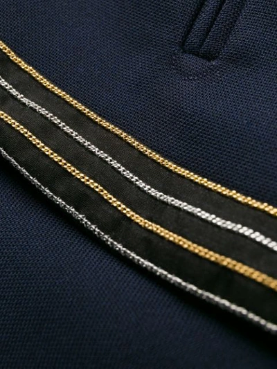Shop Fendi Side Stripe Piped Trousers In Blue