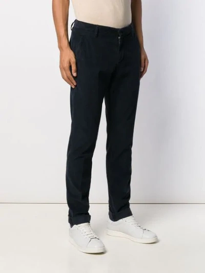 Shop Dondup Corduroy Slim Fit Trousers In Blue