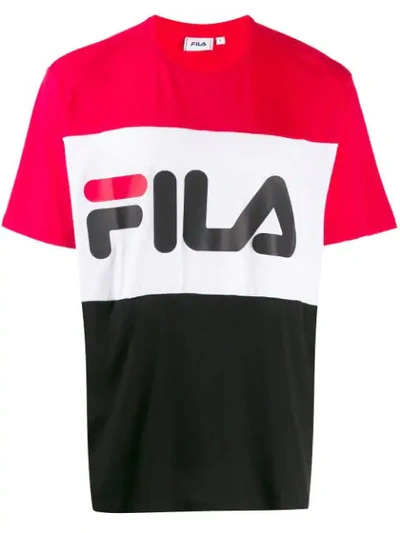 Shop Fila Day Colour-block T-shirt In Black