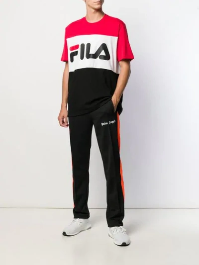 Shop Fila Day Colour-block T-shirt In Black