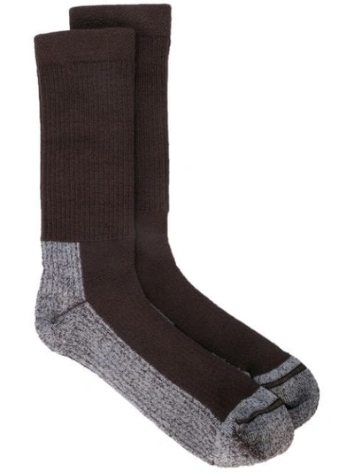 Shop Rick Owens Hiking Socks - Brown