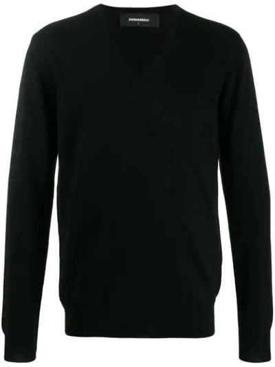 Dsquared2 V-neck Sweater In Black