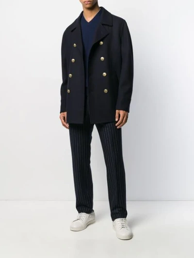 Shop Brunello Cucinelli Double-breasted Jacket In Blue