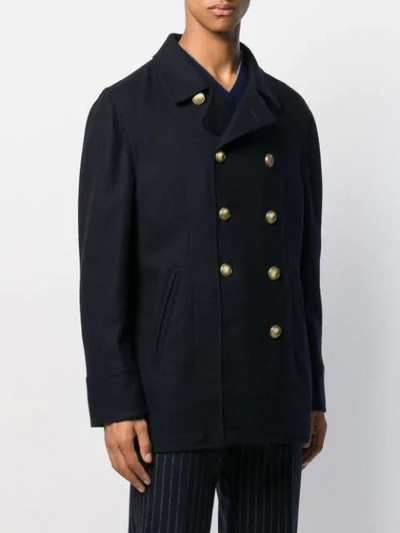 Shop Brunello Cucinelli Double-breasted Jacket In Blue