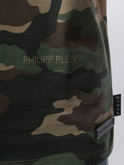Shop Philipp Plein Camouflage-print T-shirt In Green