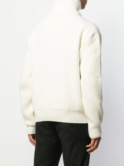 Shop Ann Demeulemeester Zip-up Ribbed Cardigan In White
