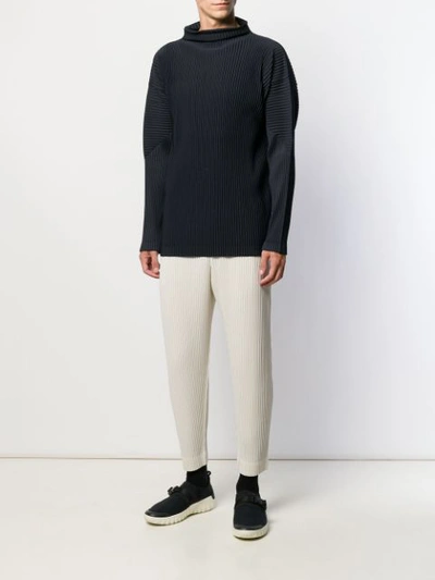 Shop Issey Miyake Plissé Trousers In Neutrals