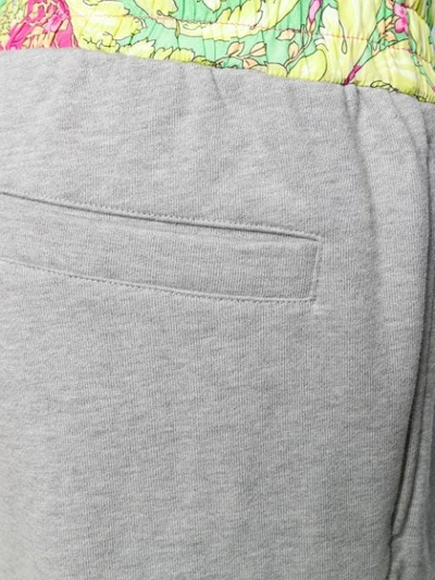 Shop Versace Barocco-print Panel Sweatpants In Grey