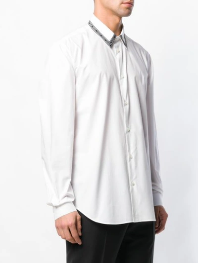 Shop Versace Logo Trim Shirt In White