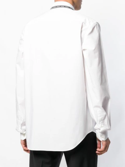 Shop Versace Logo Trim Shirt In White