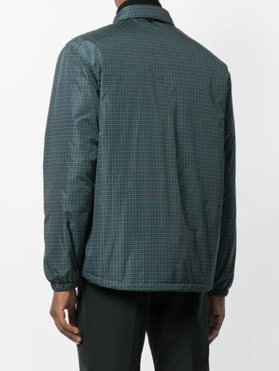 Shop Prada Plaid Style Printed Jacket In Multicolour