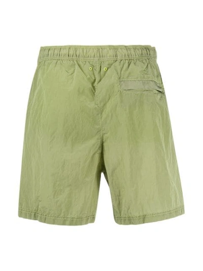 Shop Stone Island Logo Patch Swimming Trunks In Green