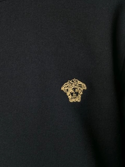 Shop Versace Jeans Medusa Logo Sweatshirt In Black