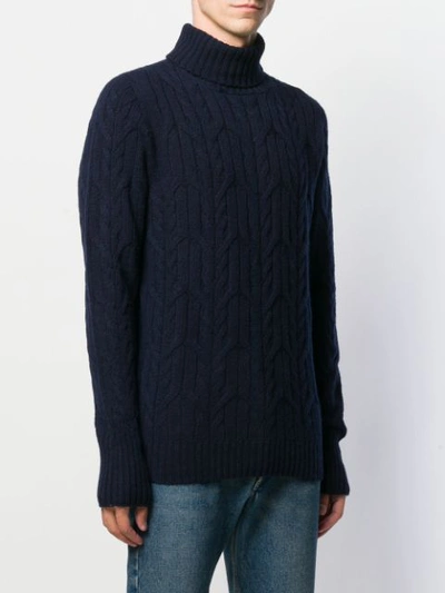 Shop Drumohr Raised Knit Jumper In Blue